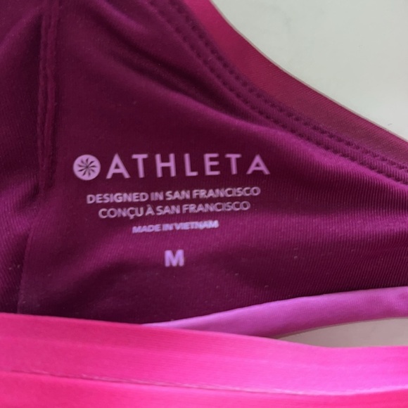 Athleta   Racer back Bra Variations of pink/purple interior removable pads  Sz M - Picture 9 of 9